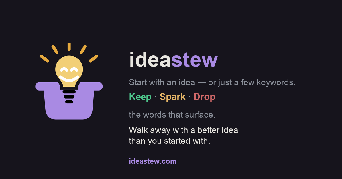 I built a brainstorming tool where you flick single words by instinct — 30s demo logo